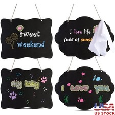 Chalkboard Signs Set of 4 Erasable Hanging Decorations Party Wedding Events New