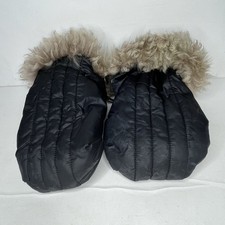 Stokke Stroller Winter Black Fleece Lined Faux Fur Mittens