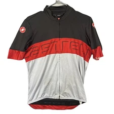 Castelli Prologo Short Sleeve Cycling Jersey - Men's Size Medium Red Gray White