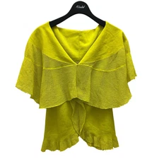 APOC Able Issey Miyake Knit Sweater Yellow Size 2 Used Good Condition