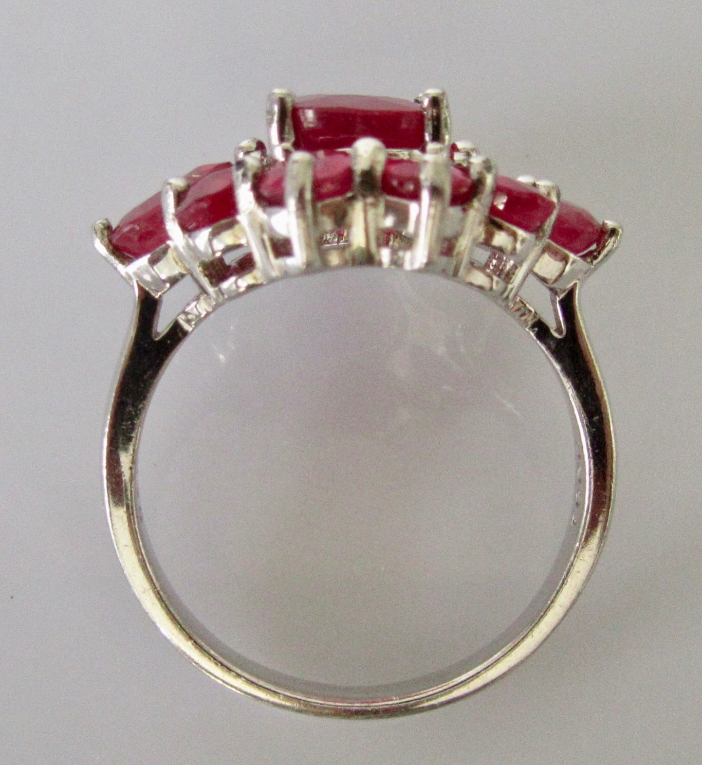 Silver Ring - 925 Silver Multi Cut Ruby Diamond S… - image 10