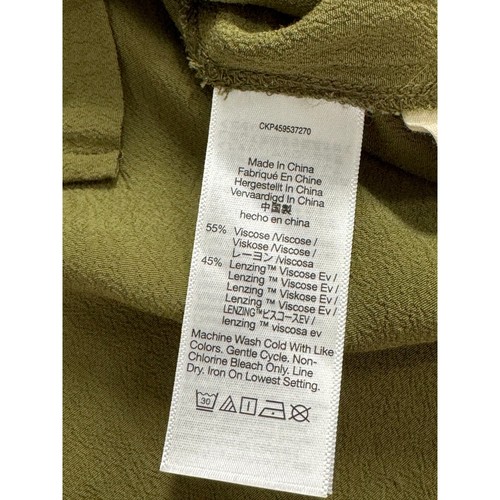 Madewell Womens T-Shirt Dress Army Green Knee Length V-Neck Flowy Rayon Size M - 第 8/10 張圖片