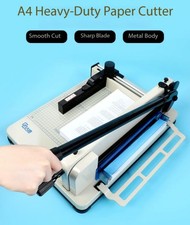 Heavy-duty Paper Cutter with Thick-sheet Blades and Manual Cutting Blades