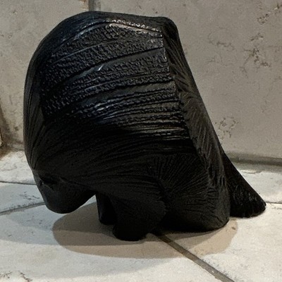 Vintage BOMA Canada Carved Porcupine Figurine Black Soapstone Style Vancouver BC