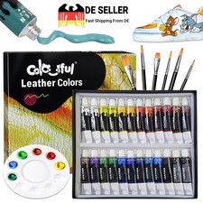 Lederfarbe für Echtleder & Kunstleder Reparatur Möbel Sofa Auto 12ml 24 Farben