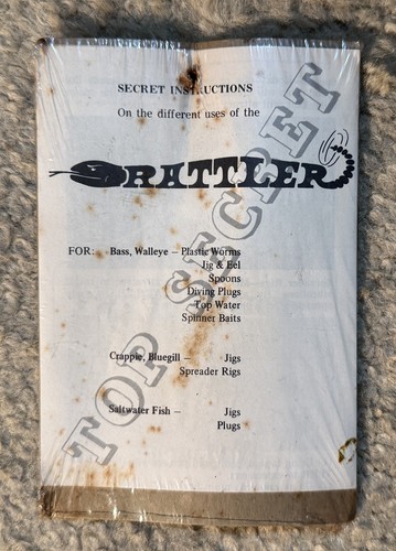 Esca da Pesca Vintage Rattler Lures Little Beaver Mfg. Co. NOS su scheda - Foto 2 di 2