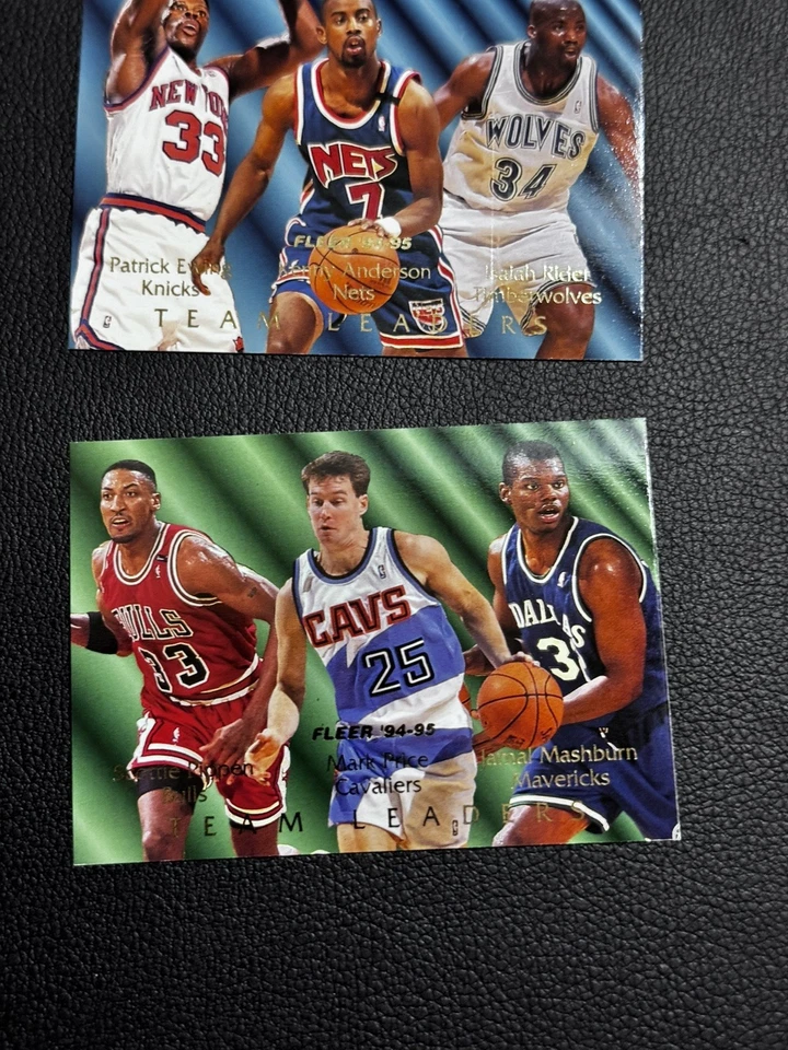 Lote de 9 - 1994-95 Fleer Team Leaders Juego de inserciones de baloncesto - Juego de 9 cartas Foto 3 de 4