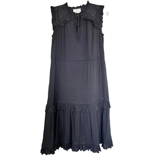 Abito nero senza maniche Kate Spade Broome Street Swiss Dot taglia XS