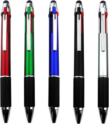 4-Color Ballpoint Pen Multi Colored Pens in One Medium Point (1.0Mm) Touch Scree