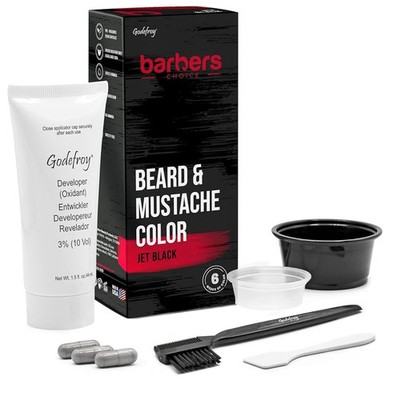 Godefroy Barbers Choice 3 Application Beard and Mustache Dye For Men, 6 weeks of