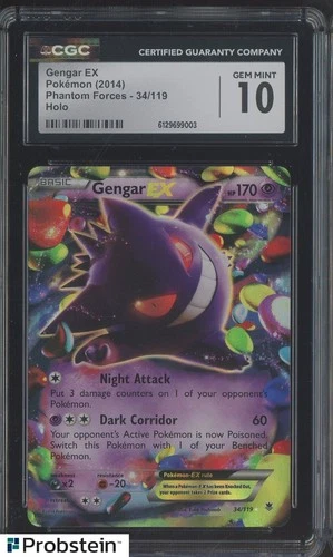 2014 Pokemon Phantom Forces #34 Gengar EX CGC 10 GEM MINT