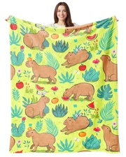 Capybara Blanket Throw Girls, Capybara Blankets Gift for Kids Teens Adult, So...