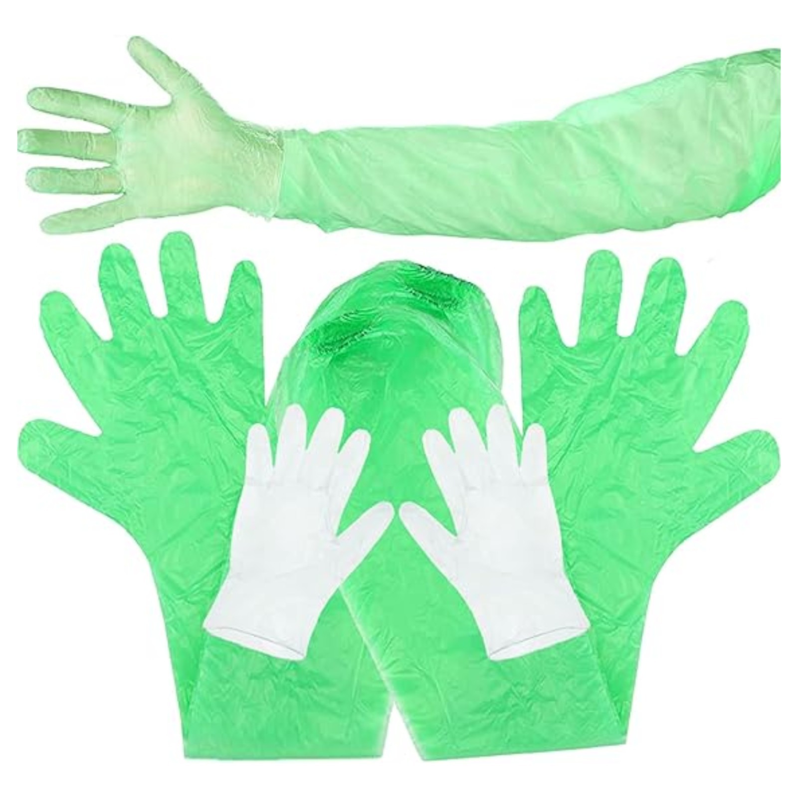 100 Pcs Extra Long Disposable, Field Dressing Gloves for, Gutting Field Dressing
