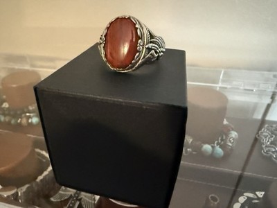 Clocks and Colours Sterling Silver Awakening Ring Size 14 DISCONTINUED Red Jaspr