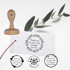 PERSONALISED THANK YOU FOR YOUR ORDER STAMP, COMPANY NAME, BUSINESS, 35mm dia
