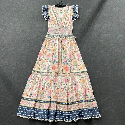FARM RIO Superbloom Tapestry Cream Dress Women's Size XS Cream