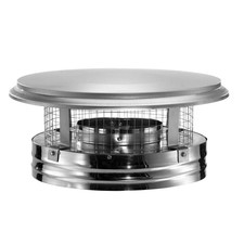 ROUND CHIMNEY CAP Triple Wall Double Layer Top Mount Stainless Steel Cap 6-Inch