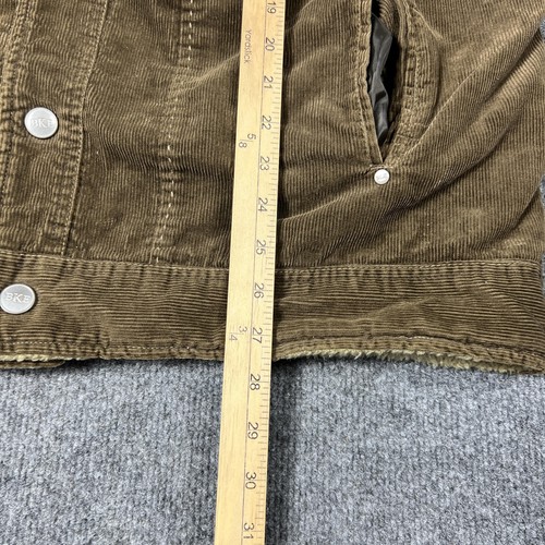 BKE Jacket Mens Large Brown Sherpa Lined Corduroy Trucker Snap Button Pockets - Picture 10 of 17