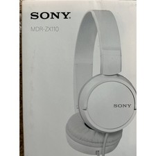 Sony MDR-ZX110 Wired On-Ear Headphones White Folding Compact MDR-ZX110/WZUC