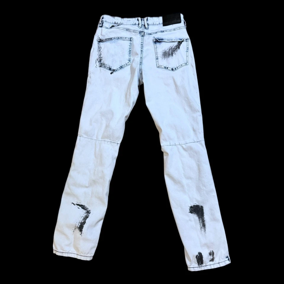 Rue 21 Jeans Bundle Mens Blue Acid Wash 30/32 White Moto S/30 Rave Skater - Image 3 of 4