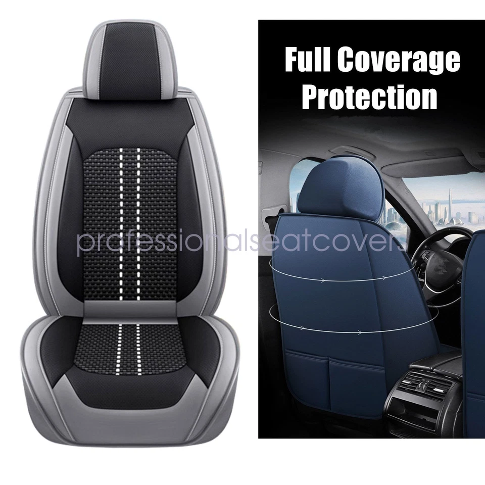 For Mercedes Benz Car Seat Covers Premium Leather Protector Full Set Cushion Pad - Image 4 of 4