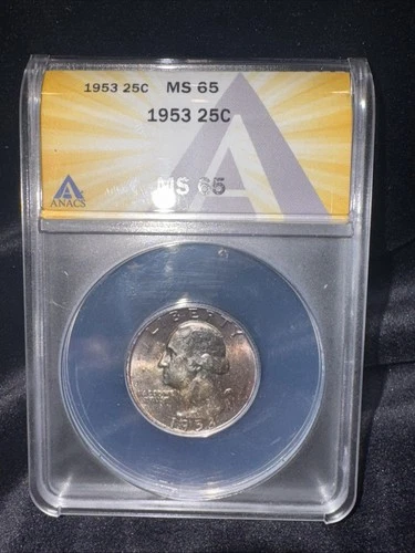 1953 Washington Quarter ANACS MS-65 TONED  (2228649)