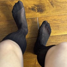 Men Translucent Thin Sheer Polka Dots Dress Business Stockings Socks Black