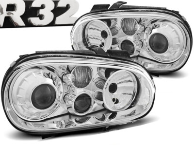 HEADLIGHTS LPVW61 FOR VW GOLF 4 1997-2003 R32 LOOK CHROME LHD RHD