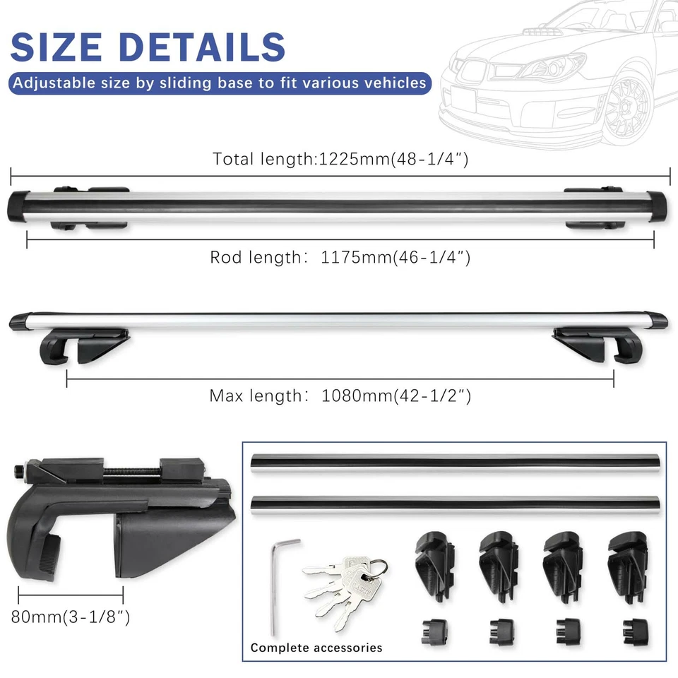 For 2003-2013 Jeep Liberty 48" Car Top Roof Rack Crossbars Kayak Bicycle Carrier Foto 2 de 4