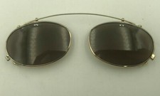 Vintage Hiero 124CL Gold Metal Oval Clip-On Sunglasses Eyeglasses Frames