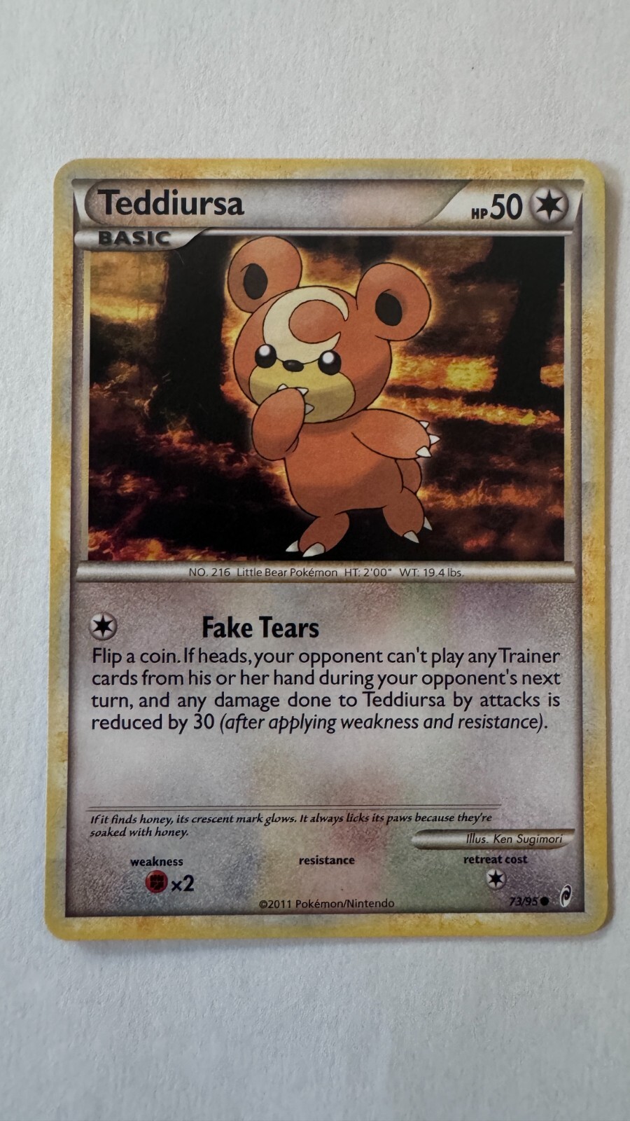 Teddiursa  73/95 - Call of Legends - Common - Pokemon Card - 2011  - NM