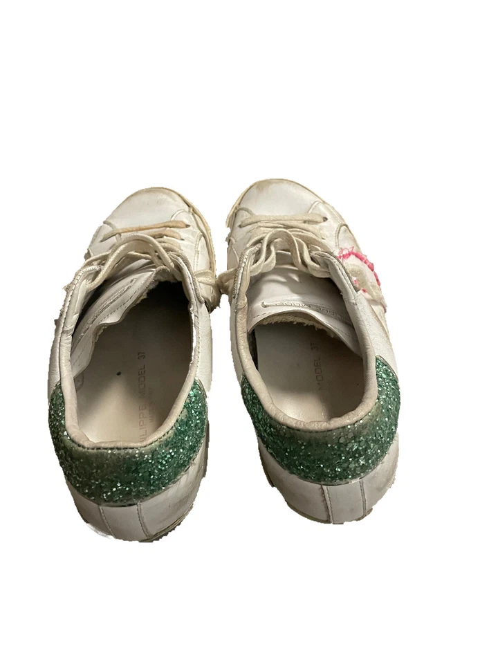 Philippe Model 女式 PRSX 低闪光运动鞋 绿色亮片 37- 售罄-美国 6 — 第 3/4 张图片