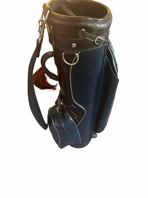 VINTAGE AMF BEN HOGAN MAROON/DARK BLUE LEATHER GOLF BAG | eBay