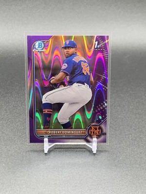 2022 Bowman Robert Dominguez 1st Purple Lava Refractor /250 | New York Mets