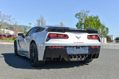 For 14-19 C7 Corvette Painted Carbon Flash ABS Rear Bumper Diffuser Fin Pair