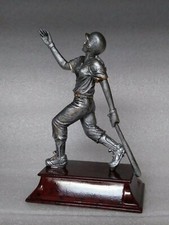 Elite 6" Female Baseball Player at Bat Resin Trophy (55606-GS) Free Engraving