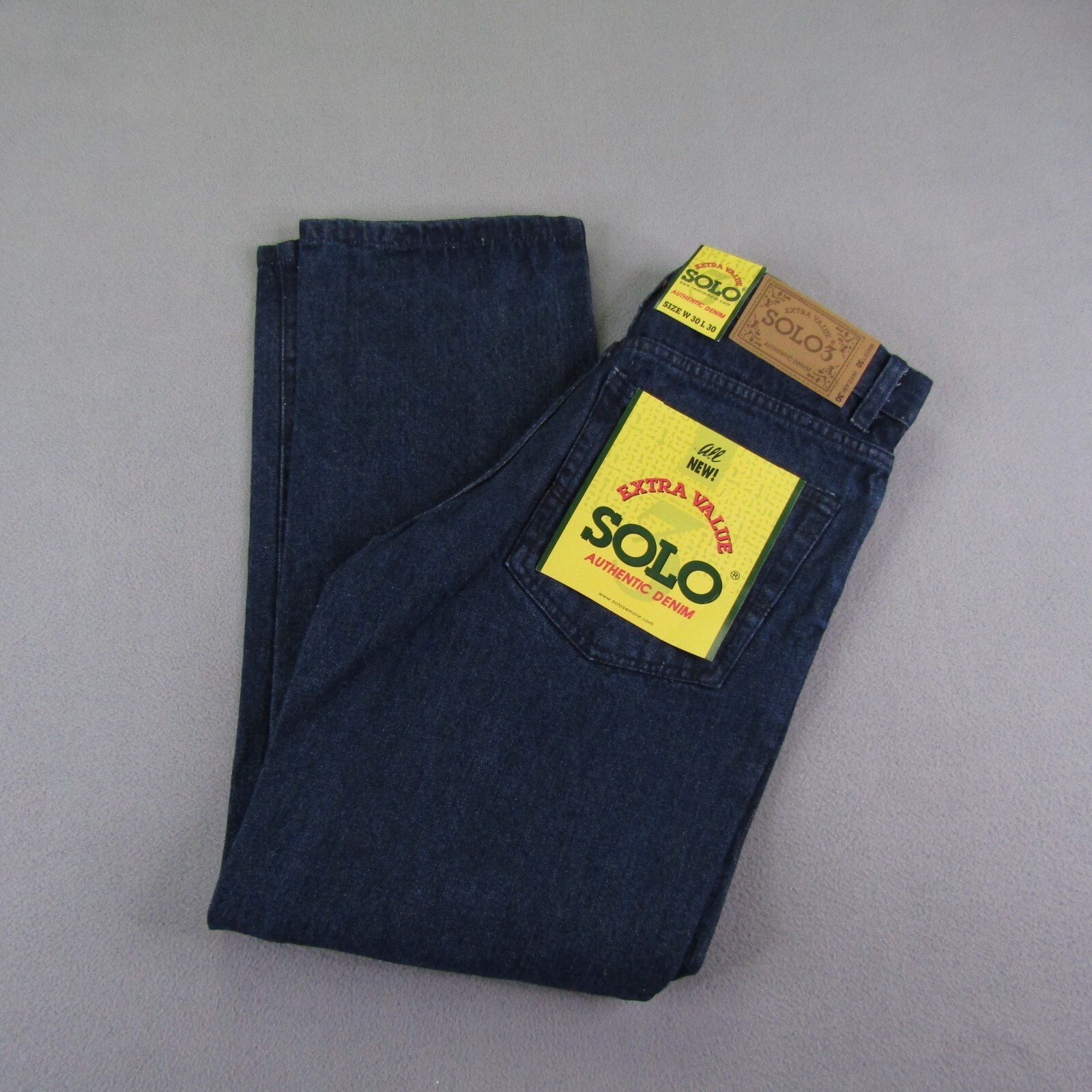 Vintage Solo Semore Jeans Mens 30x30 Blue Denim Baggy Straight Y2K 