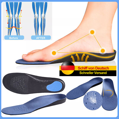 Unisex Orthese Schuheinlagen-Einsätze Bogen Unterstützung für Plattfuß Fuß DE