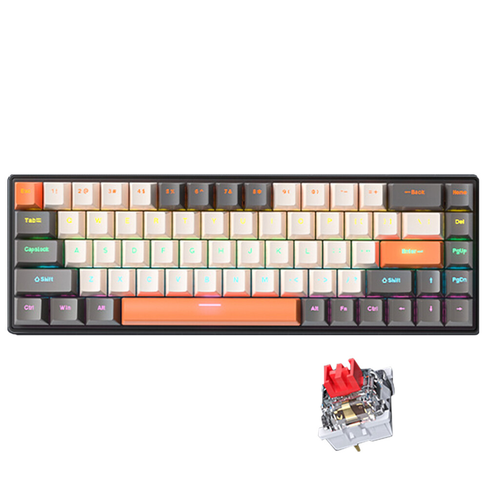 68-Key Compact Mechanical Keyboard with FN Shortcuts and Anti-Ghosting Technology Y4S2