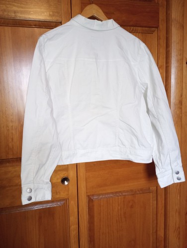 NWOT White Denim Mens XL Trucker Jacket by IZOD Cotton blend IRL measures below - Picture 13 of 24