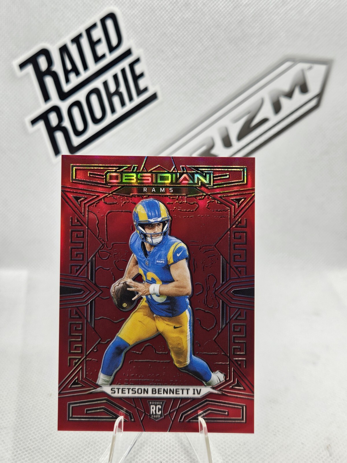 STETSON BENNETT IV 2023 Obsidian #155 Electric Etch Red Flood /90 SSP Rookie RC