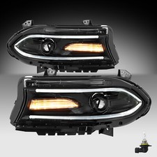 For Dodge Charger 2015-2022 Headlights LED DRL Halogen Projector Headlamps Pairs
