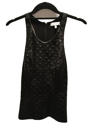 knee length dresses for ladies Milly Faux Leather Mini Dress in Black main image 0