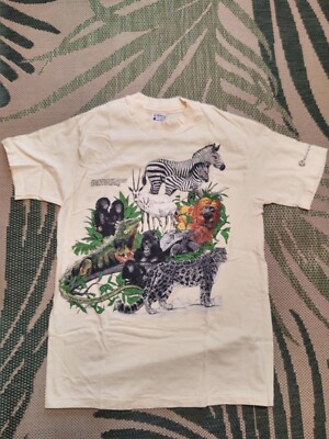 Vintage 80s Habitat Animals double sided graphic tee shirt | eBay