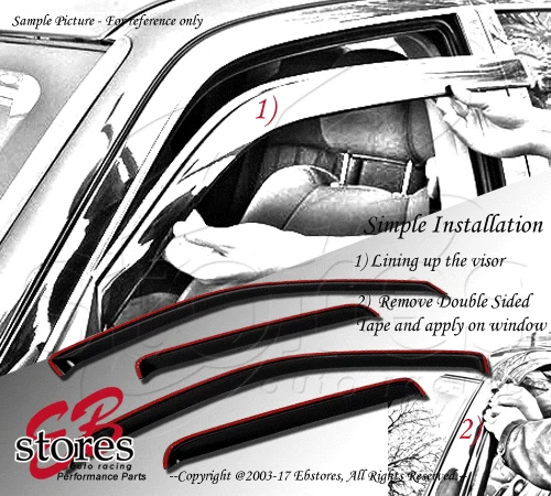 Juego de 4 deflectores protectores de lluvia visera ventana humo Chrysler Pacifica 2004-2008 Foto 3 de 4