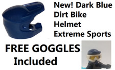 Lego Dirt Bike Casco GRATIS Gafas Azul Oscuro Escalada Motocicleta Minifigura Equipo