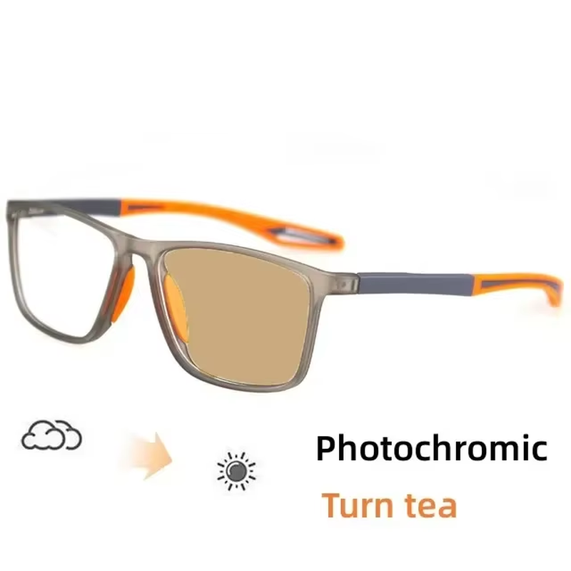 Photochromic Sports Myopia Glasses Fashion Trend Anti-Blue Light near Sight Glas