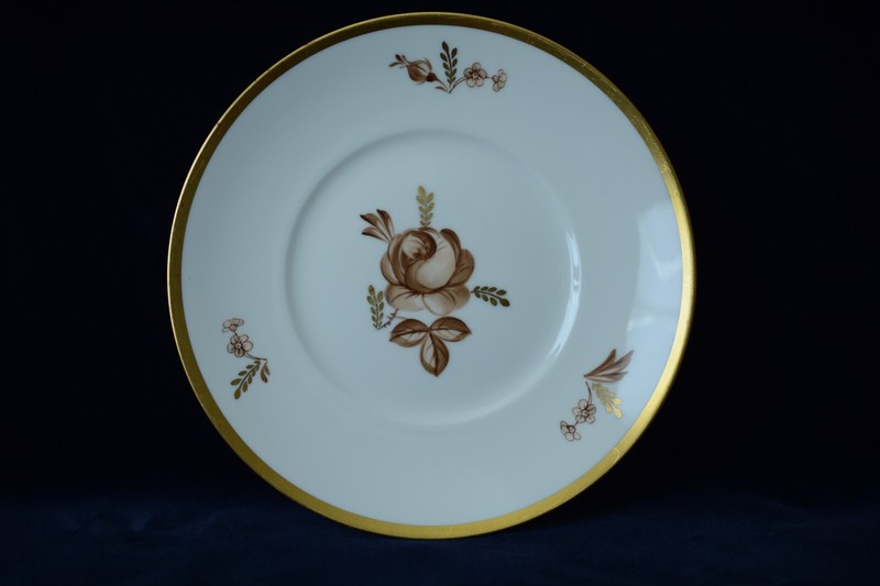 Royal Copenhagen China  BROWN ROSE,  SET OF ELEVEN  Salad plates