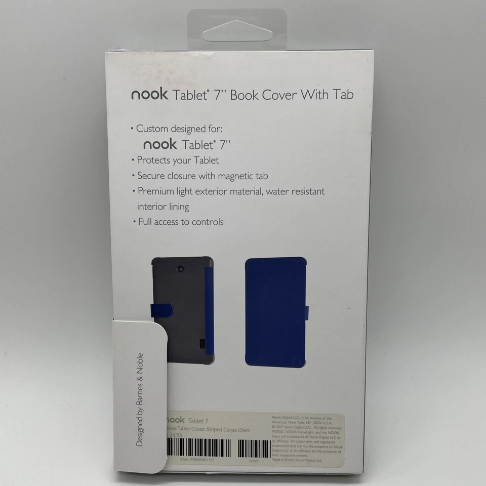 NOOK Tablet 7 Book Cover with Tab- in Striped Carpe Diem -Brand New - Image 2 of 2