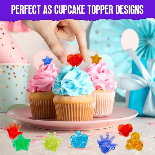 Colorful Plastic Glitter Toy Rings - 144 Pack- Assorted - Picture 7 of 8